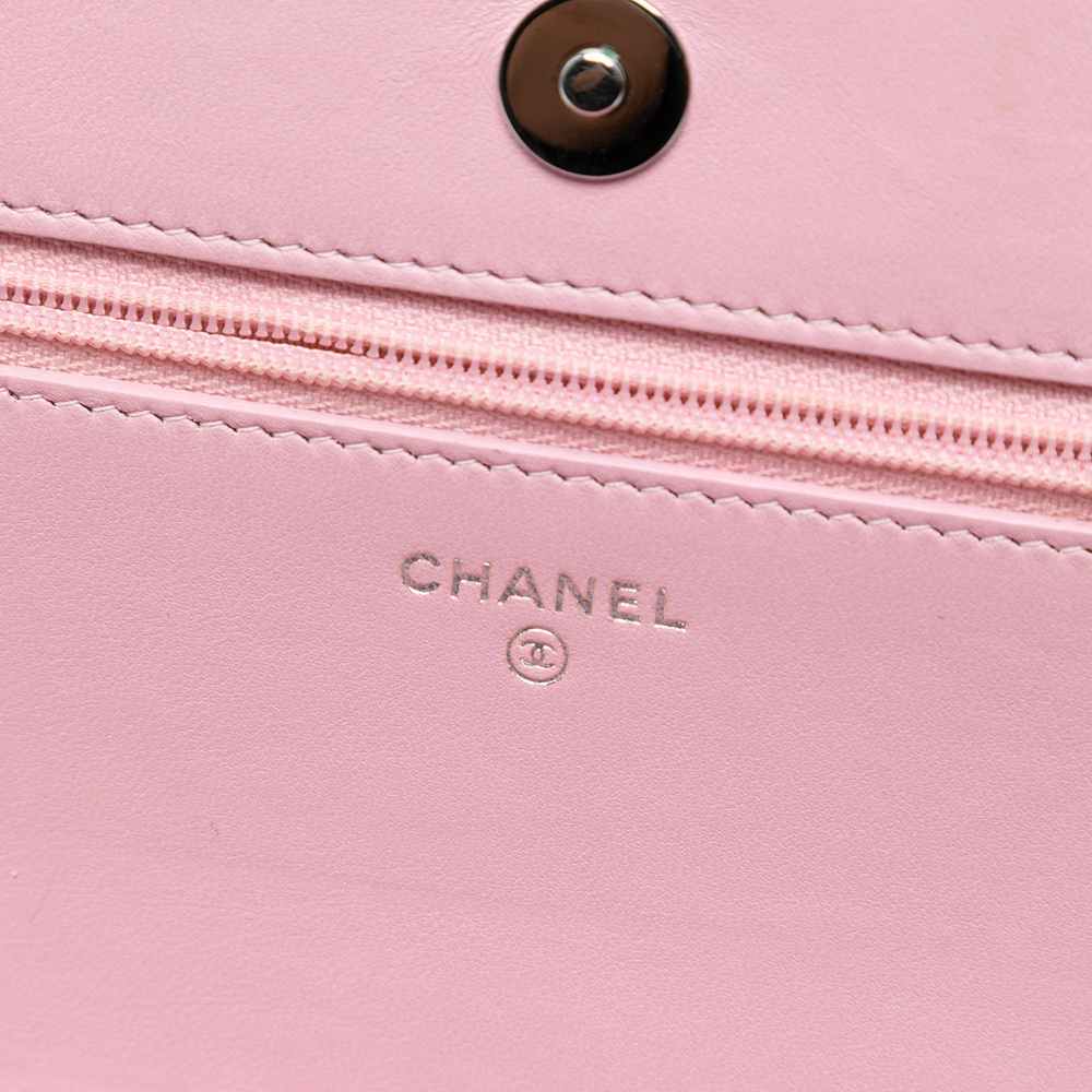Pre-Loved Chanel Calfskin Crystal Studded Boy Wallet on Chain - Picture 5 of 8